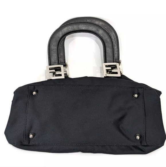 FENDI Black Nylon and Leather Mini Tote Bag with Pouch! - Picture 13 of 16